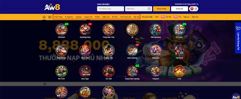 Trang web cổng game 58Win có những tựa game nào? - 58Win